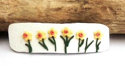 French Style Daffodil Hair Barrette