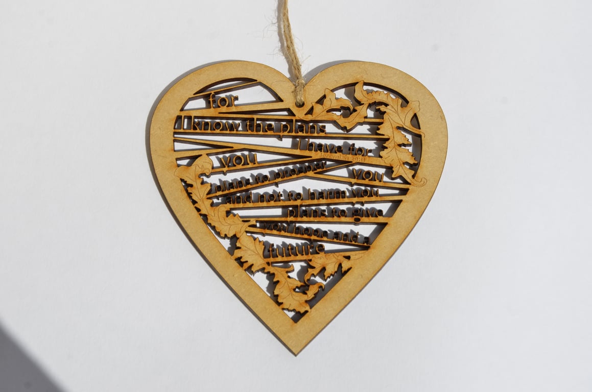 Medium wooden heart - Plans (Jeremiah 29:11)