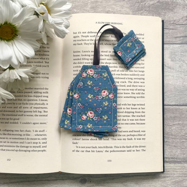 Bookmark, floral tea bag bookmark