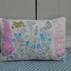 Butterfly and Wild flower Cotton Canvas Cushion  Screen printed