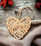 Rattan Heart Hanging Christmas Decoration 