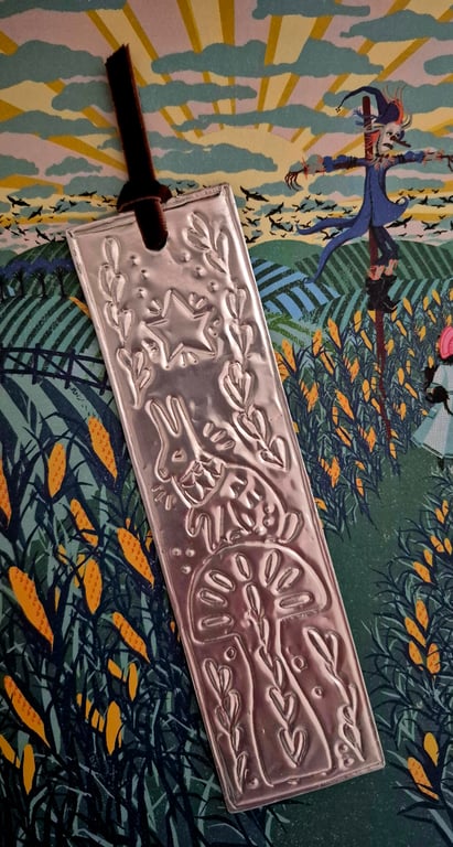 Unique embossed metal bookmark