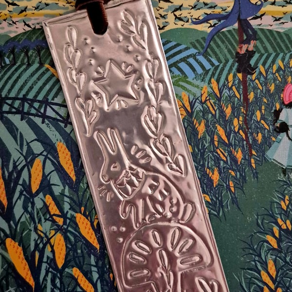 Unique embossed metal bookmark