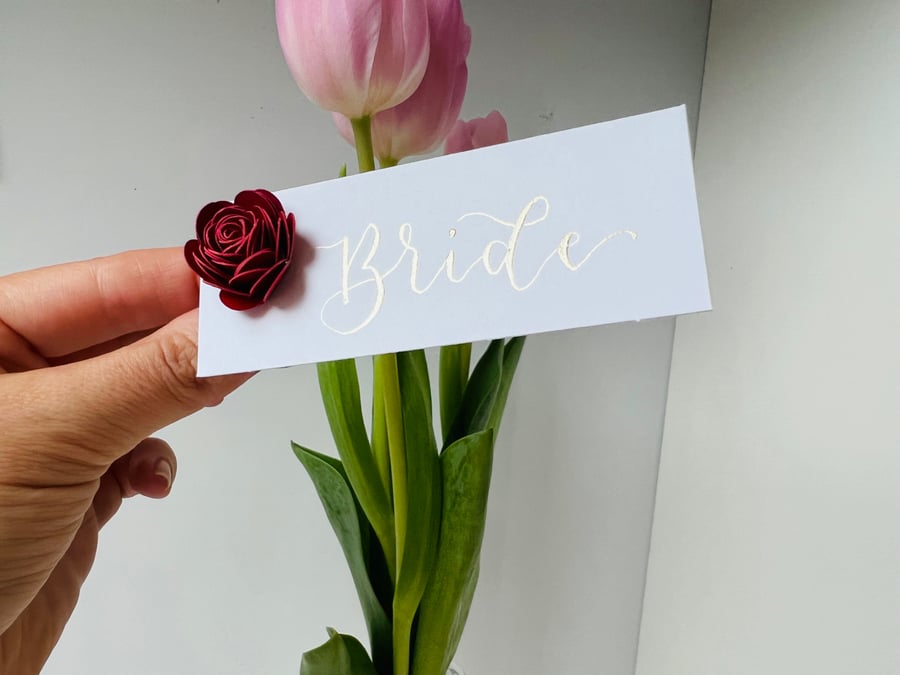 3D Floral Wedding Place Cards