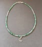 Chrysoprase Crescent Moon Necklace 