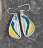 Dodge fordite earrings - rounded triangles - Image 4