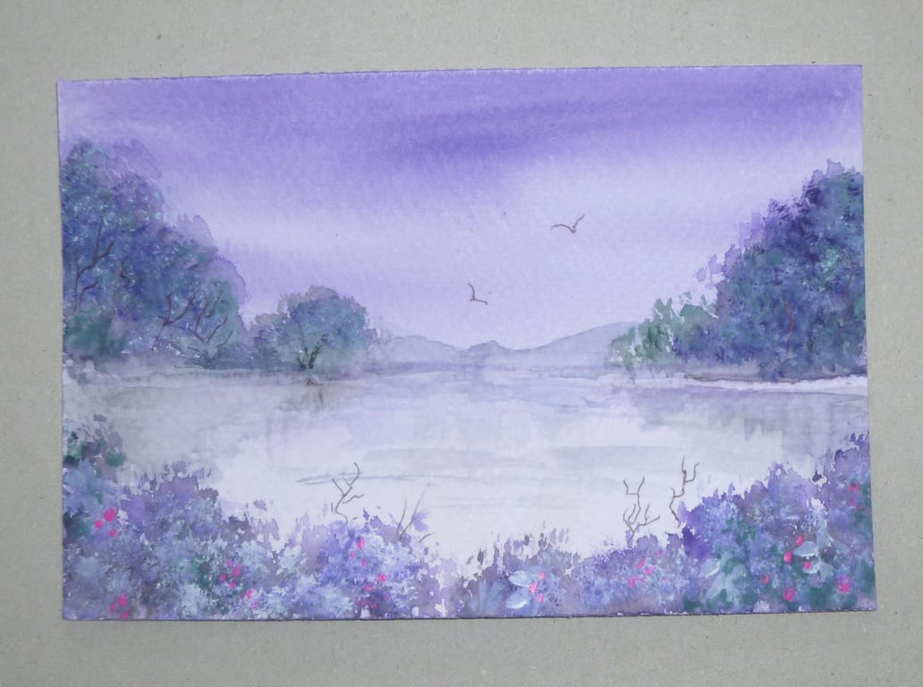 original art landscape painting watercolour ( ref FA 381 P1 )
