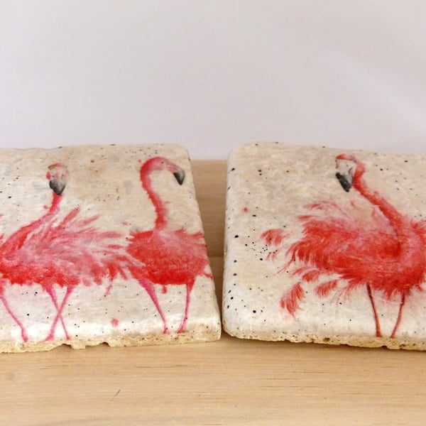 Marble Flamingo Coasters