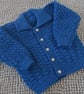 18" Baby Boys Patterned  Blue Cardigan with collar