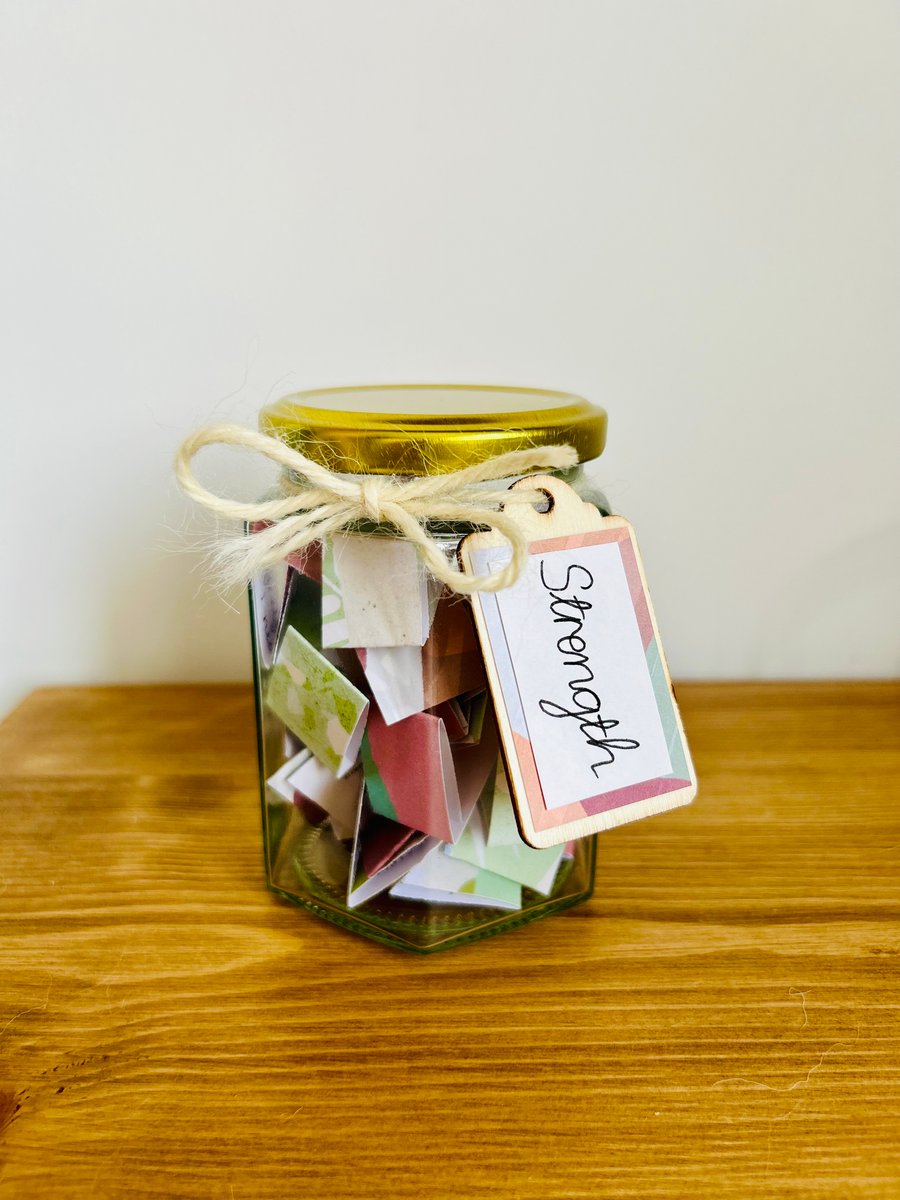 Jar of Strength - Handwritten Affirmations for Strength - Self Care Gift
