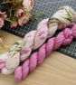  Hand dyed 4ply superwash merino nylon sock yarn 50g and 20g Mini Skein Set 18