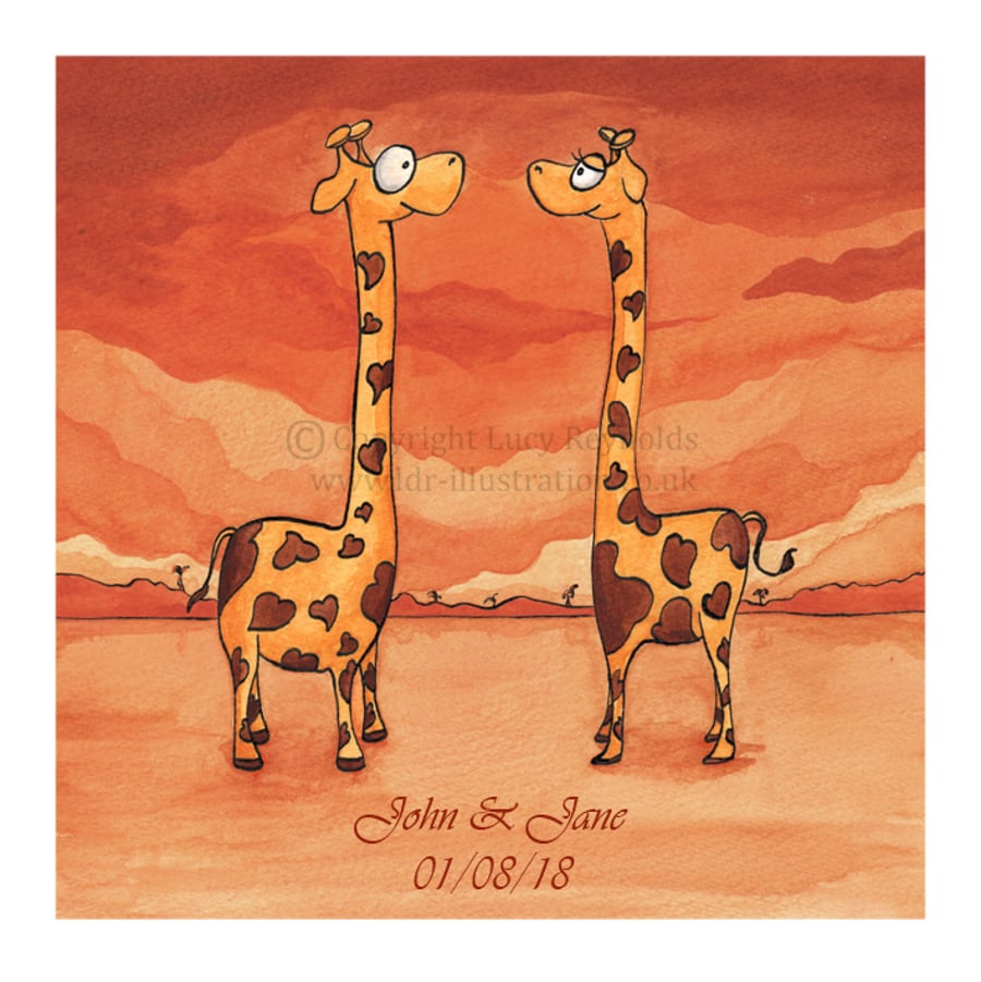 Personalisable Giraffe Print Large
