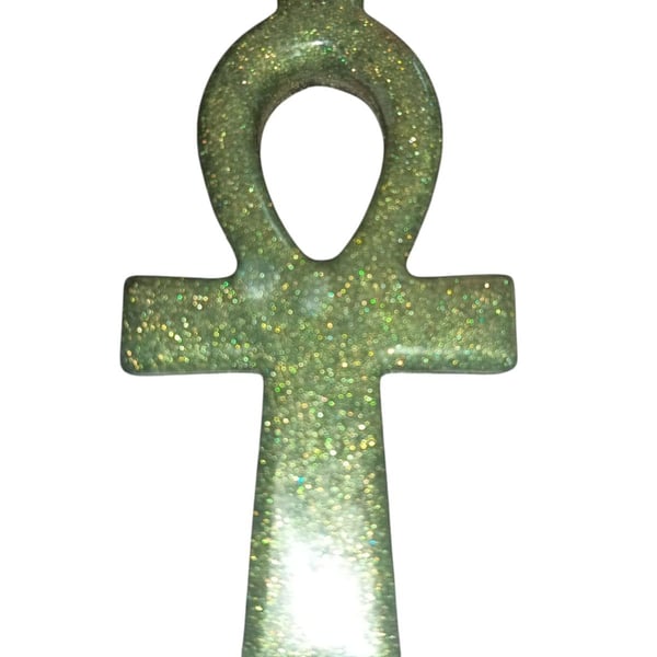 Ankh pendant. (many colourscrystals to choose from) Can be personalised.
