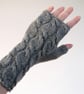  Grey fingerless gloves  wrist warmers - Image 1