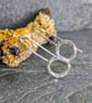 Long silver earrings, circle earrings, sterling silver earrings - Image 1