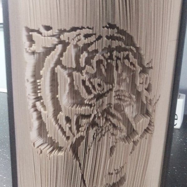 Tiger CUT & FOLD Book Folding Pattern - EMAILED PDF PATTERN