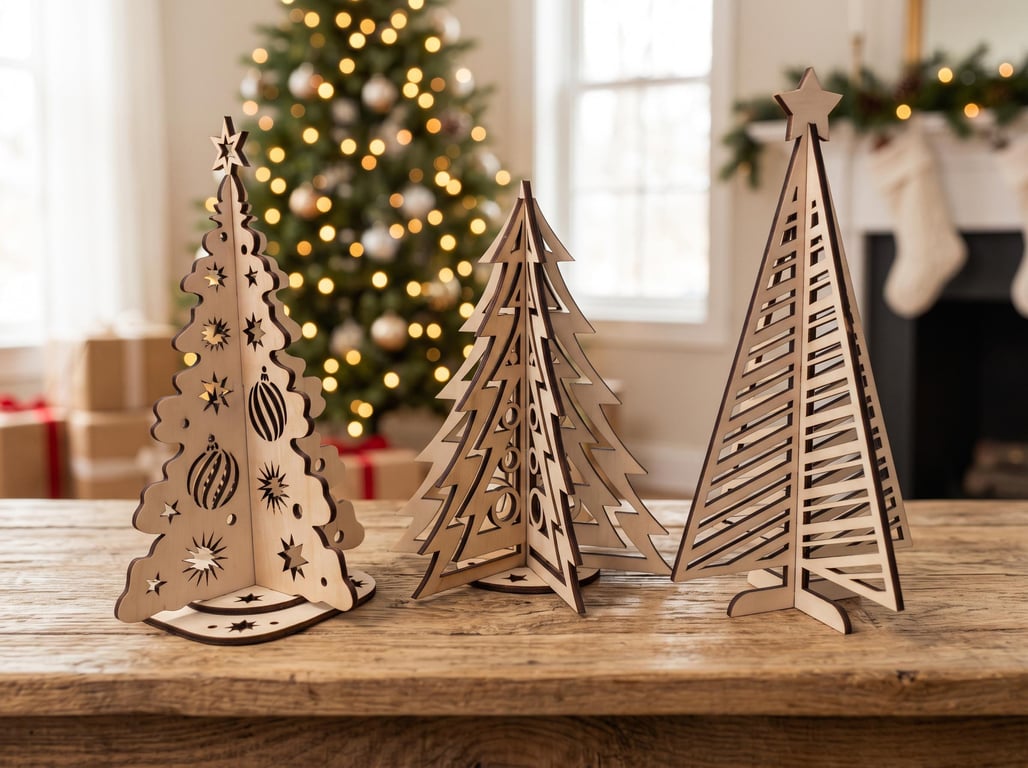 3D Wooden Christmas Tree Decoration