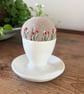 Donkey handpainted egg cup embroidered pin cushion - Image 4