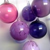  Purple Amethyst Hand Blown Glass Bauble, Christmas Ornament, 