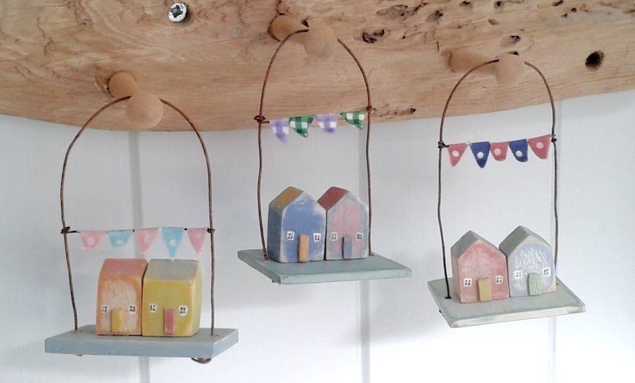 Little cottages with bunting