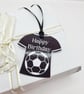 Football Shirt Gift Tag with Silk Ribbon – Handmade Sports Gift Tag - Image 9