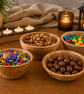 Set of 4 handturned wooden bowls, handmade wooden serving bowls. 