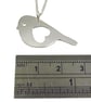 Bird pendant (Plain, large), handmade from sterling silver - Image 2