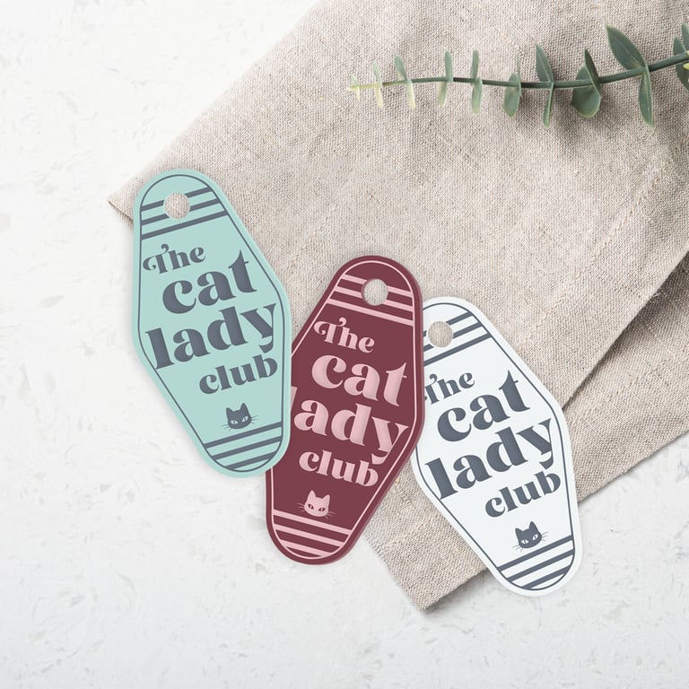 The Cat Lady Club Keyring, Cat Design, Cat Lover Keyring, Gift For Cat Lover