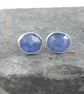 Sterling silver and tanzanite stud earrings - Image 1