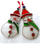 SOLD 241206 Snowman Christmas Tree Stained Glass Xmas decoration - Image 2