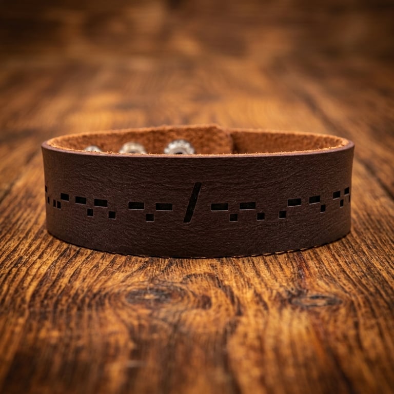 Morse Code Bracelet - Adjustable - Faux Leather - Choice of Colours
