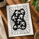 Blob Island Monochrome Abstract Art Ink Painting