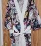 Kimono bath robe organic cotton floral dressing gown 