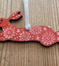 Hand painted wooden hanging  hare - Image 4