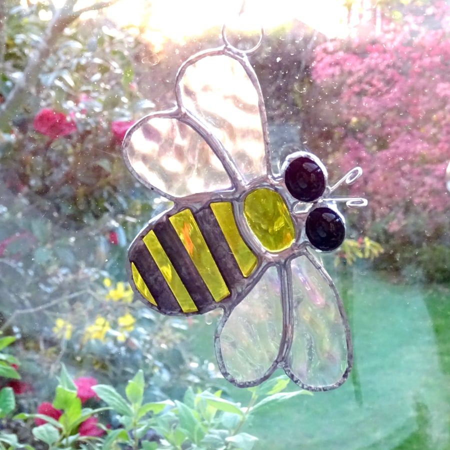 Stained Glass Bee Suncatcher