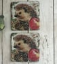 Slate Coasters Set of 2 - Decoupage Hedgehog, Kitchen, Gift Idea, Upcycled - Image 7