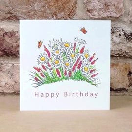 Birthday Card Daisy Garden Eco Friendly