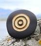 Black Pebble Brooch, Fossil. Nature inspired jewellery by John Field