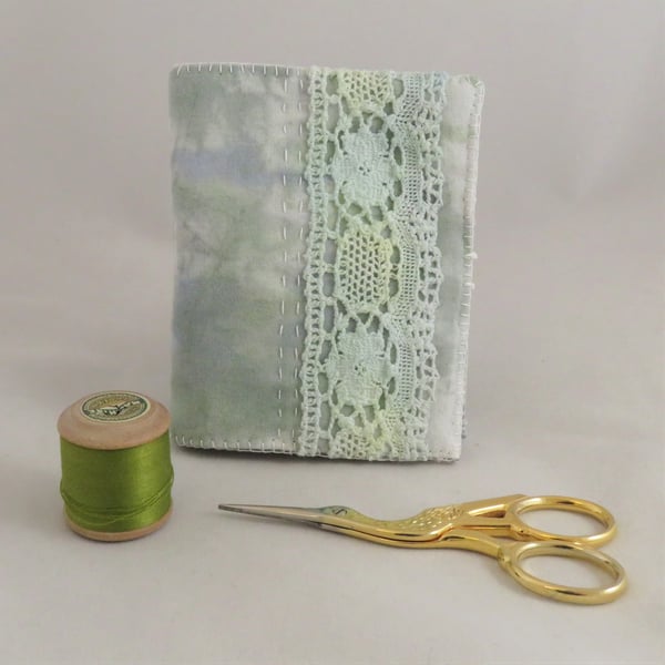 Painted Needlebook with Painted Vintage Lace