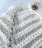 Rib Cardigan 100% Merino Wool Off White  - Image 3