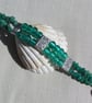SALE Gemstone Beaded Bracelet, Amazonite & Green Silverfoil "Calypso"  - Image 5
