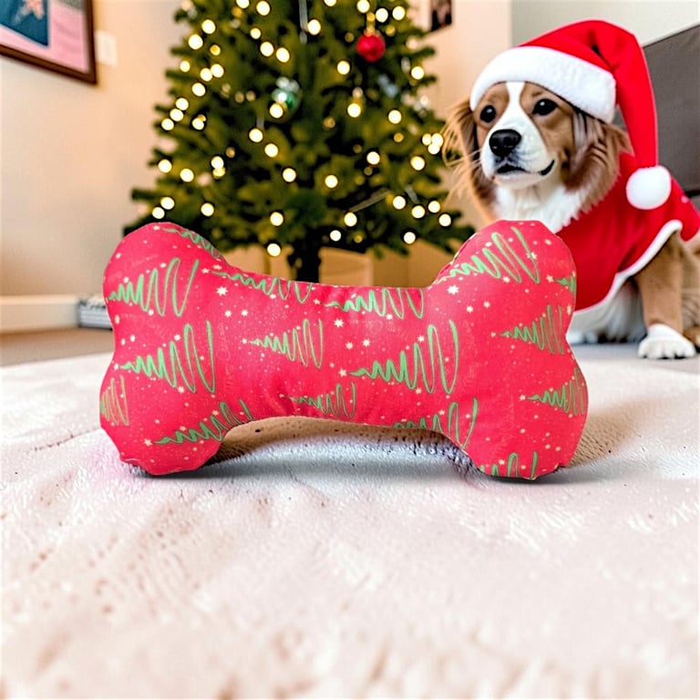 Christmas personalised dog bone toy