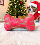 Christmas personalised dog bone toy