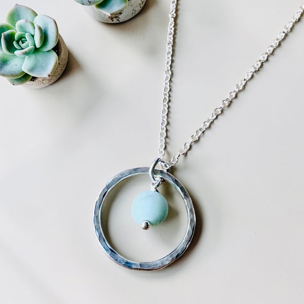 Amazonite circle necklace 