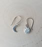 Full Moon and Crescent Moon Hook Earrings, Mismatched, Asymmetric - Image 6