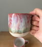 Handmade ceramic mug, pink stoneware cup, 300ml mug - Image 2