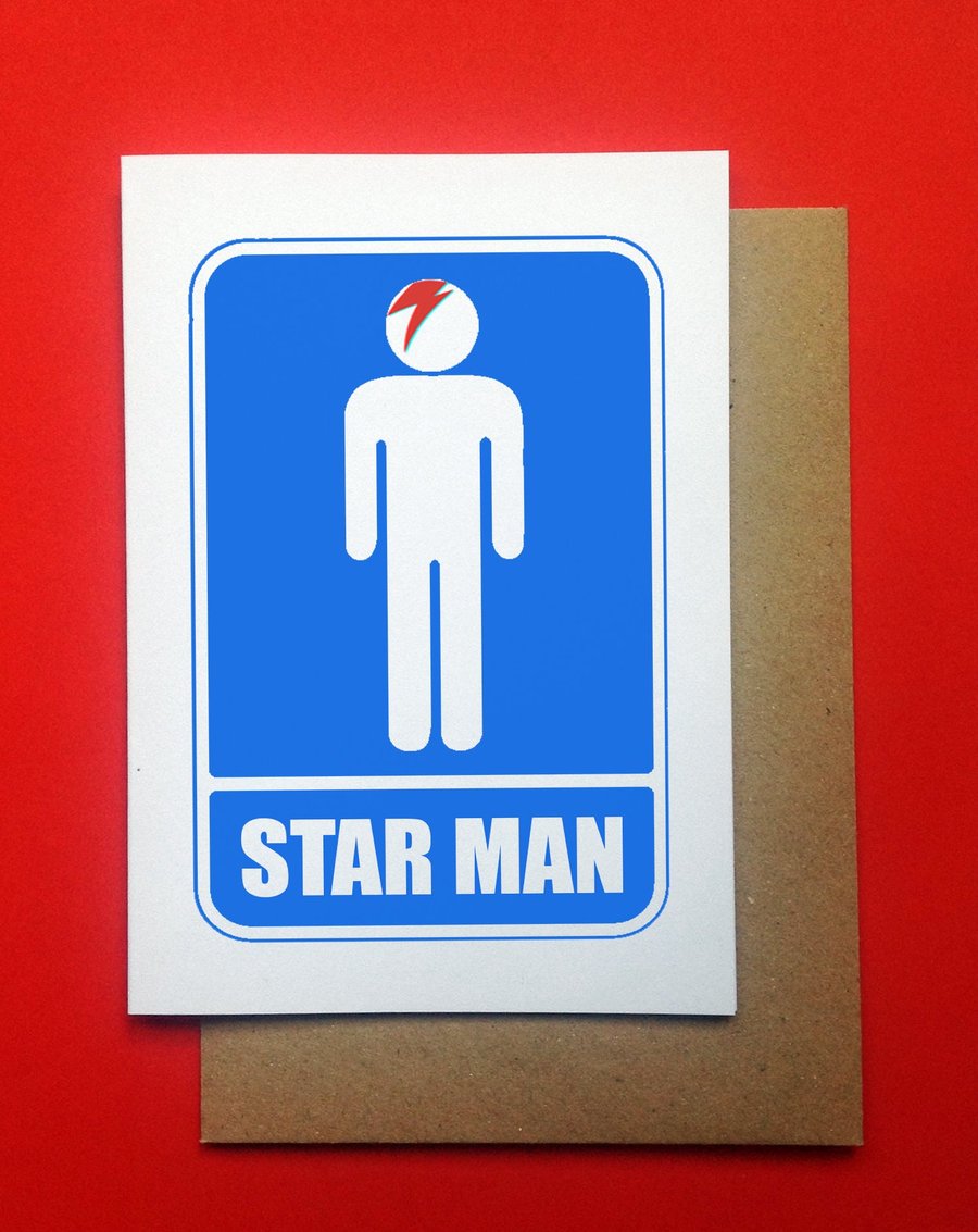 Funny Father's Day Greetings Card, Star Man, Bowie Inspired, Dad Legend Card. UK
