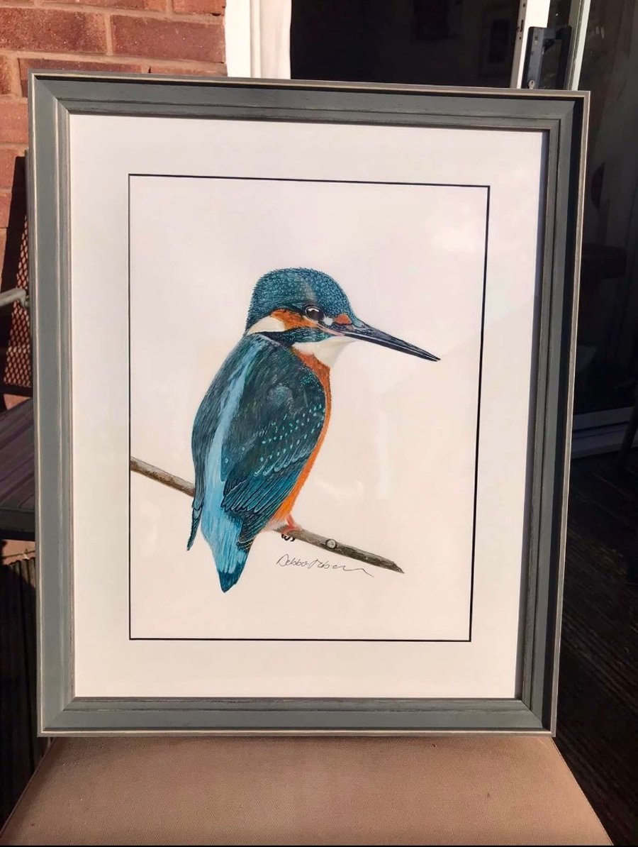 “King of the River” original framed watercolour 