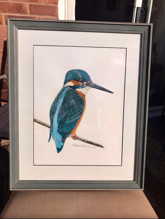 “King of the River” original framed watercolour 