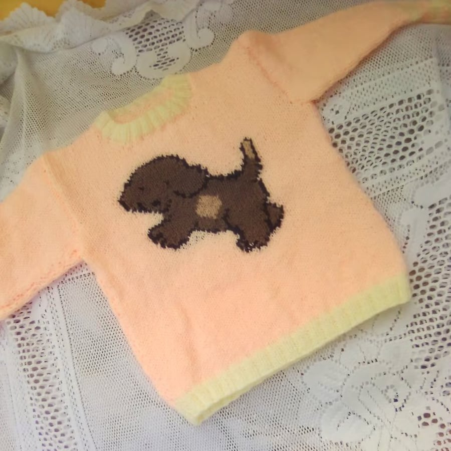 Jumper for Babies and Children to 5 with Puppy Motif, Birthday Gift, Baby Gift 